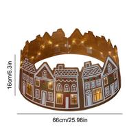 Gingerbread House Christmas Tree Skirt with LED Lights Xmas Tree Base Cover Christmas Tree Stand Base Cover for Holiday Decor
