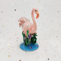 Flamingo emalio papuošalų dėžutė Rankdarbių dovanos Namų smulkmena Žiedų dėžutė rožinė