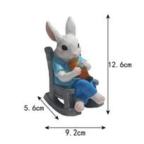 Table Top Rabbit Reading Rocking Chair Decoration Outdoor Garden Balcony Garden Landscape Potted Decoration Solar Lights Angel