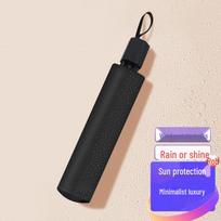 6-Rib Black Reverse Sun Protection Umbrella with Multi-color Options black