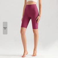 Women's High Waist Yoga Shorts - Compression Fit, Anti-Slip, Hip-Lifting, Perfect for Summer Fitness & Cycling S brown
