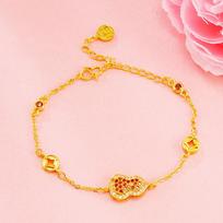 Elegant Women's Gourd Bracelet: 24k Gold-Plated with Colorful Zircon Styling multi