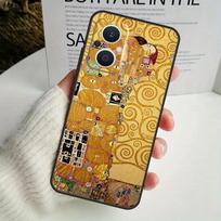The Kiss Gustav Klimt Painting Case For OPPO Reno 10 Pro 11F 4 5 6 7 8 Lite 4Z 5Z 8T OPPO Find X2 X3 X5 Lite X6 Pro Cover OPPO Reno8 Lite orange