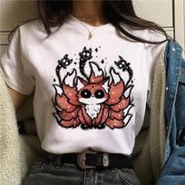 Summer Round Neck Printed Top Fashionable Casual Fox Pattern Short Sleeved Women's Pure Cotton T-shirts S
