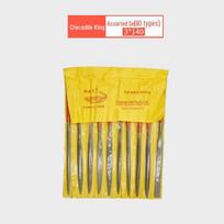 Hugong Crocodile King Assorted Files Set: 5MM Iron Handle, Flat, Semi-Circular, Round, and Triangle Files yellow