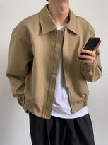 Men's Khaki Retro Hong Kong-Style Hip-Hop Pilot Jacket with Shoulder Pads - Spring/Autumn Workwear. M chaki