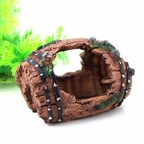 Wine Barrel Fish Tank Ornament - Resin Hiding Cave for Aquarium Decoration