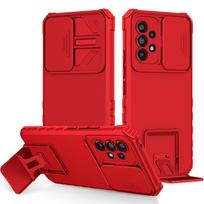 Smūgiams atsparus dėklas Samsung Galaxy A24 4g A25 A30 A50S A70 su slankiojančia kameros objektyvo apsauga ir stovu, telefono dangtelis Galaxy S22 Plus For Galaxy A24 4G raudona