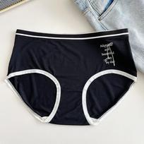 Women's Oversized Elastic Simple English Seamless Nude Botanical Printed Panties One size juoda