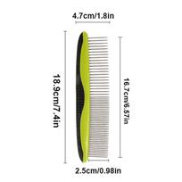 Flea Comb Dog Cat Hair Removal Brush Stainless Steel Dense Straight Row Comb Portable Pet Universal Grooming Cleaning Supplies žalia