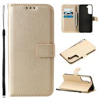 PU Odos Dėklas Samsung Galaxy S23 S21 S20 FE Ultra S10 Lite S10e S9 S8 Plus Note 20 10 9 8 Kortelių Skyrius Funda Atlenkiamas Piniginės Dėklas For Galaxy S23 Ultra&Case & Strap auksas