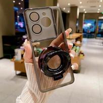 prabangus magnetinis žiedo laikiklis telefono dėklas, skirtas Funda Tecno Spark 30C Go 1 Pova 6 Neo Camon 30 Pro skaidrus stovas dangtelis Tecno Spark 30C juoda