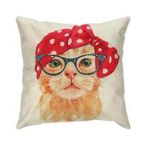 Mielas katės pagalvės užvalkalas Gyvūno spaudinio pagalvės užvalkalas Namų dekoras Automobilio lovos pagalvė 45x45cm 30x30cm red