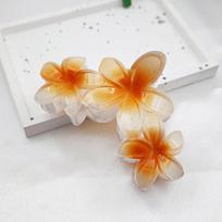 Plumeria Hair Clip Set: Three Flower Shark Clips for Strong Hold and Hair Styling.