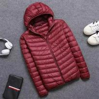 Men's Stand Collar Light & Velvet Cotton Jacket with Hood - Warm Autumn/Winter Fashion for Middle-Aged & Elderly XXL vyno raudonos spalvos