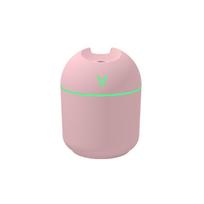 250 ml USB mini oro drėkintuvo aromatinis eterinių aliejų difuzorius, skirtas namų automobiliams ultragarso nutildymo rūko gaminimo difuzorius su LED spalvota lempa rožinė