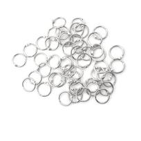 50 Pcs Staple Book Binder 20Mm Outer Diameter Loose Leaf Ring Keychain white