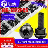 High-Strength Hex Socket Screw Set: 10.9 Grade Round Head, Pan Head, and Bolt Assortment 282PCS Set