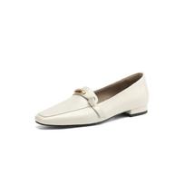 Krazing Pot Cow Skin Spring Summer Size 41 Thick Low Heels Women Square Toe Metal Decoration Slip on Pumps 35 dramblio kaulas