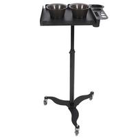 Salon Tray Removable Stainless Steel 360 Degree Rotatable Tray Adjustable Height Cart with Wheels