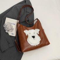 Plush Puppy Lazy Style Design Style Large Capacity College Student Class Bag Loose Commuting Backpack ruda