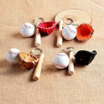 Glove Baseball Bat PU Leather Baseball Keyring Sport Keychain Promotion Gift