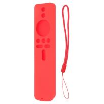 Silicone Protective Cover for Xiaomi TV Stick 4K Anti Slip Remote Control Case with Lanyard Red