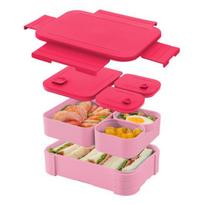 Bento pietų dėžutė suaugusiems vaikams be BPA nepralaidus pietų konteineris rožinė raudona spalva