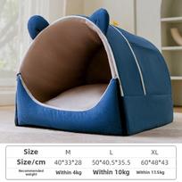 Kennel Removable and Washable House Type Closed Indoor Large Space Medium and Small Dog Fighting Dog House Cat Litter Pet Supplies M black