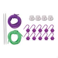 Barber Cord Stitch Stopper Bracelet Necklace Beading Savers Knitting Holder violet green cord