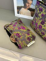 Portable Floral Canvas Cosmetic and Toiletry Bag