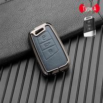 Metalinis dvipusis odinis automobilio rakto dėklas Volkswagen Magotan, Lavida, Golf 8, Sagitar - Signalui pralaidus Individual OPP bag simple packaging
