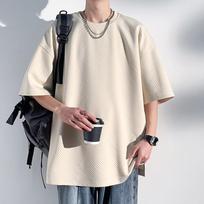 2023 Summer Hong Kong Style Men's Heavyweight T-shirt, Large Size, Half Sleeve XL