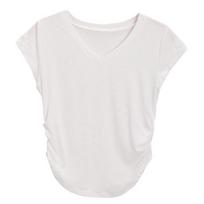Custom V-Neck Waist-Slimming Flying Sleeve T-Shirt - 2025 Lazy Style Summer Casual Double Extra Large balta