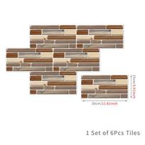 6 vnt. plytų plytelių aliejui atsparus lipdukas virtuvės sienos lipdukas Lipdukas Bathoom vandeniui atsparus lipdukas 15 x 30 cm 15cmx30cm  6PCS