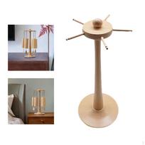Chime Stand Gong Stable Base Multipurpose Wood Display Rack Holder for Desktop