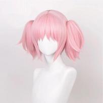 Kaname Madoka Wig Puella Magi Madoka Magica Cosplay Wig 30cm Pink Hair With Double Ponytails Heat Resistant Hair Wigs + Wig Cap One Size