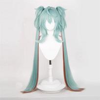 Miku Rascal Cosplay Perukas Mažas Velnias Ilgas Žydras Su Kasytėmis Karščiui Atsparus Sintetinis Plaukas Helovinas Anime Perukai + Peruko Kepuraitė One Size white