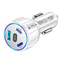 90W USB Car Charger PD Type C Fast Charging Phone Charge Power Adapter In Car for IPhone 16 15 14 Xiaomi Samsung Quick Car Charger balta