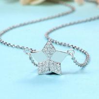Jewelry Pentagram Diamond Necklace Star Pendant Zircon Fashion Simple Clavicle Chain Women
