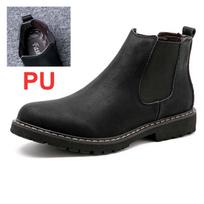 dudeli Winter Shoes Men Chelsea Boots Plush Fur Mens Boots Leather Footwear Mens Chelsea Boots sapato masculino Big Size 37-47 5.5 black