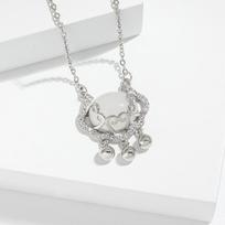 Chalcedony Ping An Ruyi Lock Necklace Female, Ethnic Style Clavicle Chain Long Life Lock Pendant Valentine's Day Gift