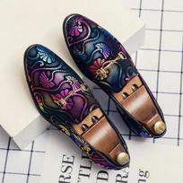 British men's business leather shoes, one pedal, lazy casual leather shoes, nightclub hairstylist, wedding leather shoes, men's trendy shoes 38