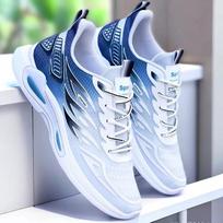 New outer single men's shoes sports and leisure running shoes flying woven men's shoes lace-up low-top breathable single shoes men's 39 blue