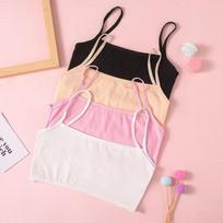 4pc/lot Kids Underwear Model 100% Cotton Girls Tank Top Candy Color Undershirt Girls Vest one size black