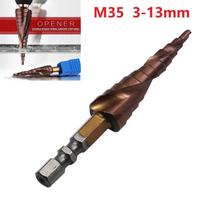 3-13mm Step Drill Bit 77*47*6.35mm Hex Shank Woodworking Bits M35 Cobalt