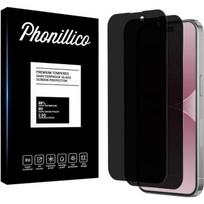 Anti-Spy Tempered Glass Film for iPhone 15 - iPhone 15 PRO [2 Pack] Black Screen Protector Phonillico® juoda