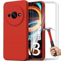 Case - E.F.CONNECTION - For Xiaomi Redmi A3 - Silicone TPU - Ultra thin - Shockproof - 2 Tempered Glasses