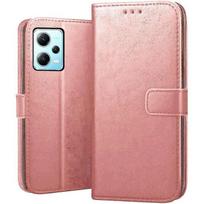 Coque pour Redmi Note 12 Pro+ - Rose Effet Cuir Antichoc Protection 360° avec Rangement Billet Carte