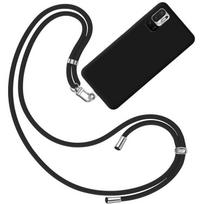 Case for Redmi Note 10 5G (6.5  ) Solid Color Soft Shockproof Anti-Scratch Silicone Included Black Cell Phone Chain